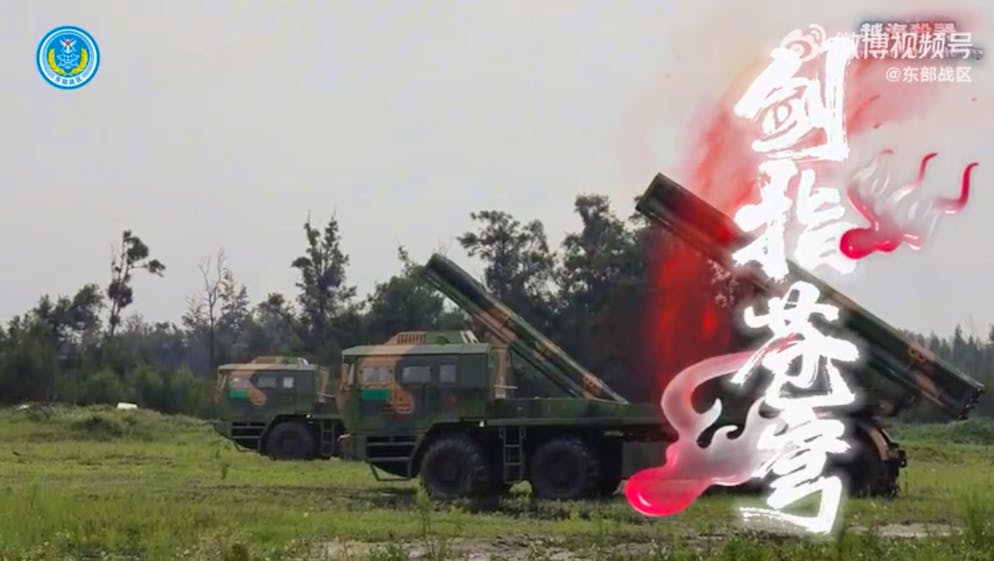 Mobile Raketenabschussrampen aus einer Videoreihe, die «Tödlichkeit über die Taiwanstrasse hinweg» heisst.