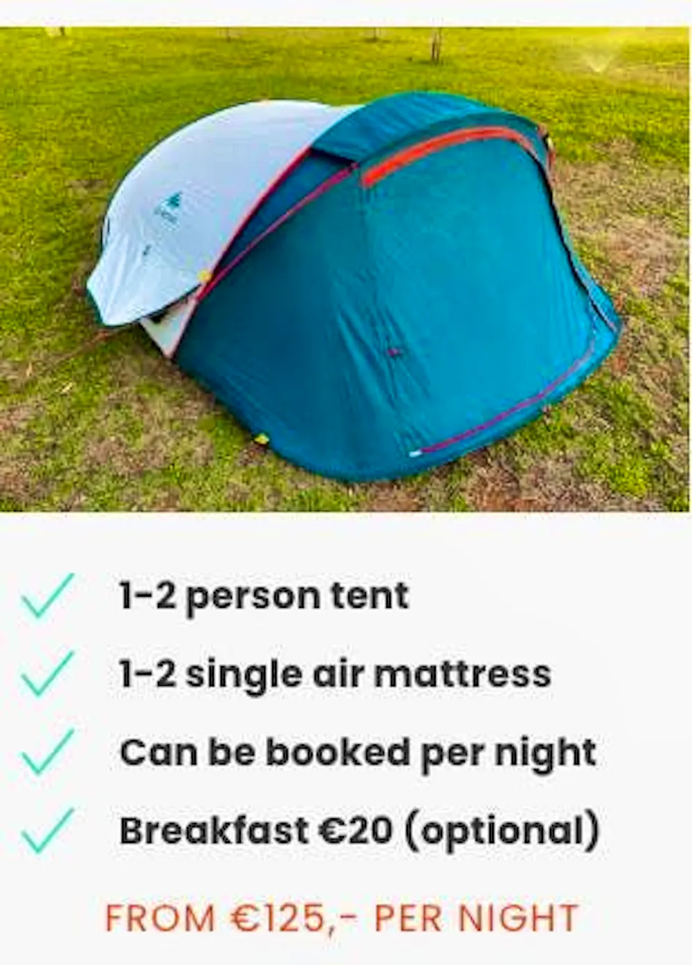Die Werbung für Camping.