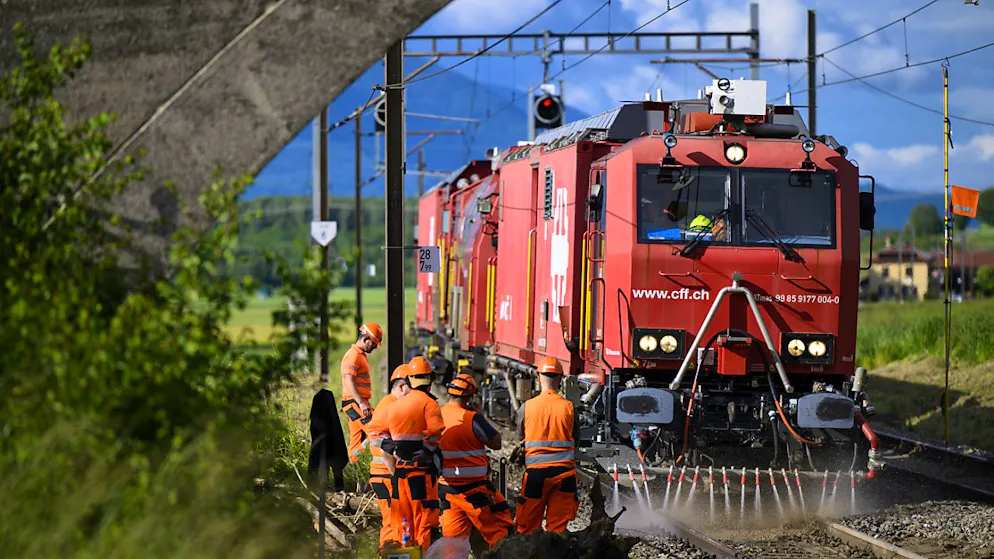 Das zweite Gleis auf der Strecke Lausanne-Yverdon konnte im Verlauf des Tages wieder instand gesetzt werden.