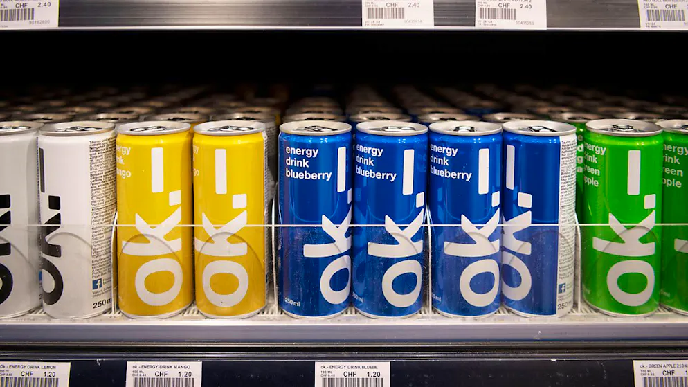 Valora führt auf seinen Eigenmarken den Nutri-Score ein: ok.- Energydrinks von Valora (Archivbild).