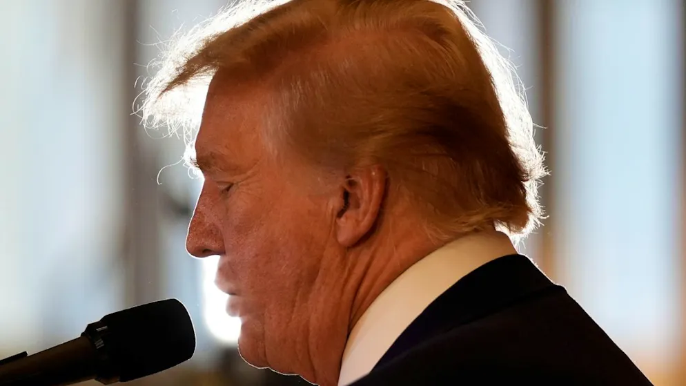 Der ehemalige US-Präsident Donald Trump spricht während einer Pressekonferenz im Trump Tower in New York. Foto: Julia Nikhinson/AP/dpa