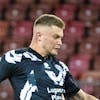 Lugano?s player Lars Lukas Mai, during the Conference League soccer match FC Lugano against Bodo Glimt, at the Letzigrund Stadium in Zurich, Thursday, September21, 2023. (KEYSTONE/Ti-Press/Alessandro Crinari)