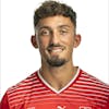 ACHTUNG SPONSOR LOGO VOM ORIGINALBILD RETOUCHIERT - Portrait von Andi Zeqiri, Spieler der Schweizer Fussballnationalmannschaft der Manner, aufgenommen am 11. Juni 2023 in Locarno. (KEYSTONE/SFV/Gaetan Bally)