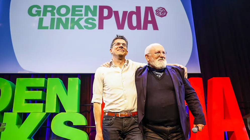 Nei Paesi Bassi gli exit poll finali  confermano il vantaggio della coalizione Laburisti-Verdi guidata da Frans Timmermans (a destra nella foto) sull'estrema destra di Geert Wilders alle Europee