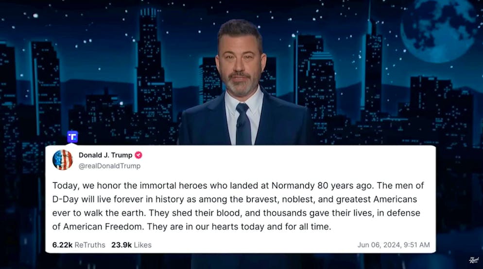 Il messaggio sul social media di Trump Truth sulla verità del D-Day.
