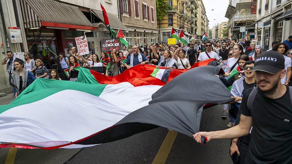 Protesta. A Ginevra marciano più di 1500 dimostranti per la Palestina