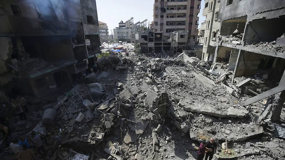 Il campo profughi di Nuseirat, nella Striscia di Gaza, dove ieri c'è stata l'operazione dell'esercito israeliano che ha portato alla liberazione di quattro ostaggi.