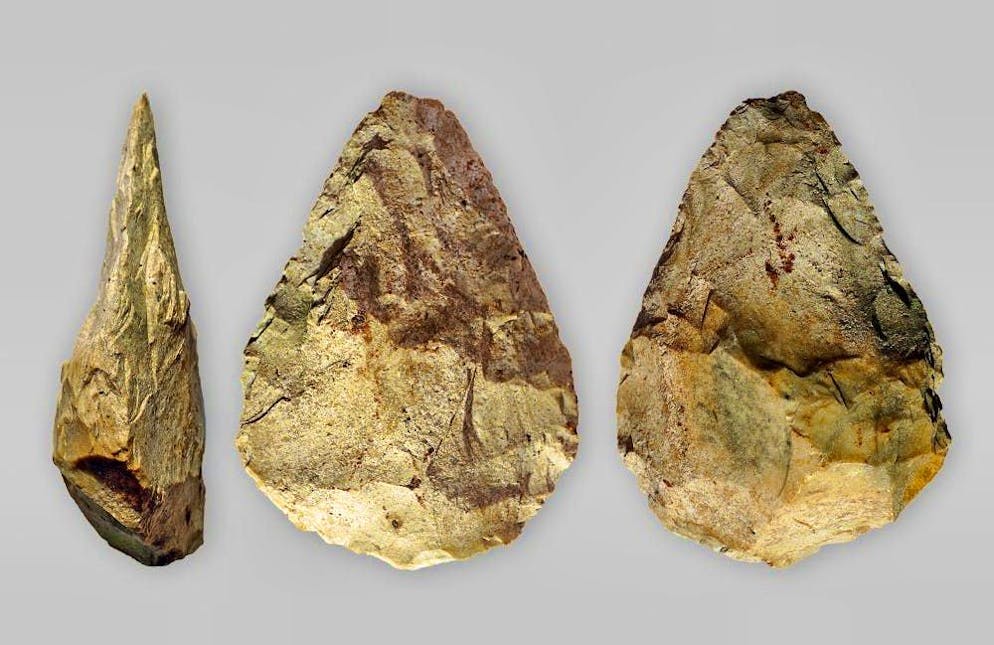 Primo piano dell'ascia a mano di Füllinsdorf. 