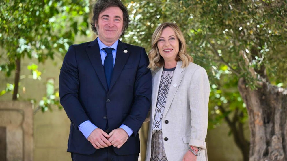 La premier italiana Giorgia Meloni e il presidente argentino Javier Milei