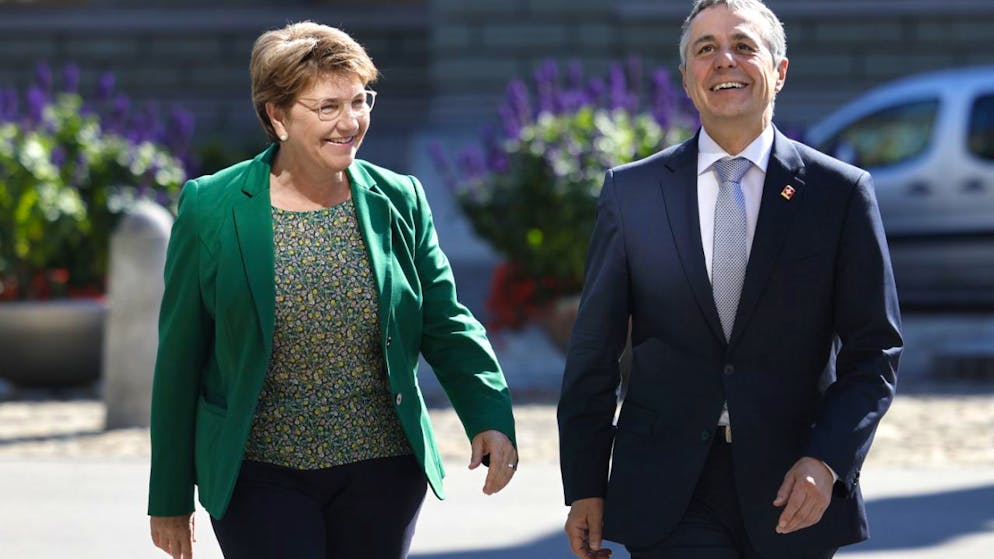 La presidente della Confederazione Viola Amherd e il capo del DFAE Ignazio Cassis