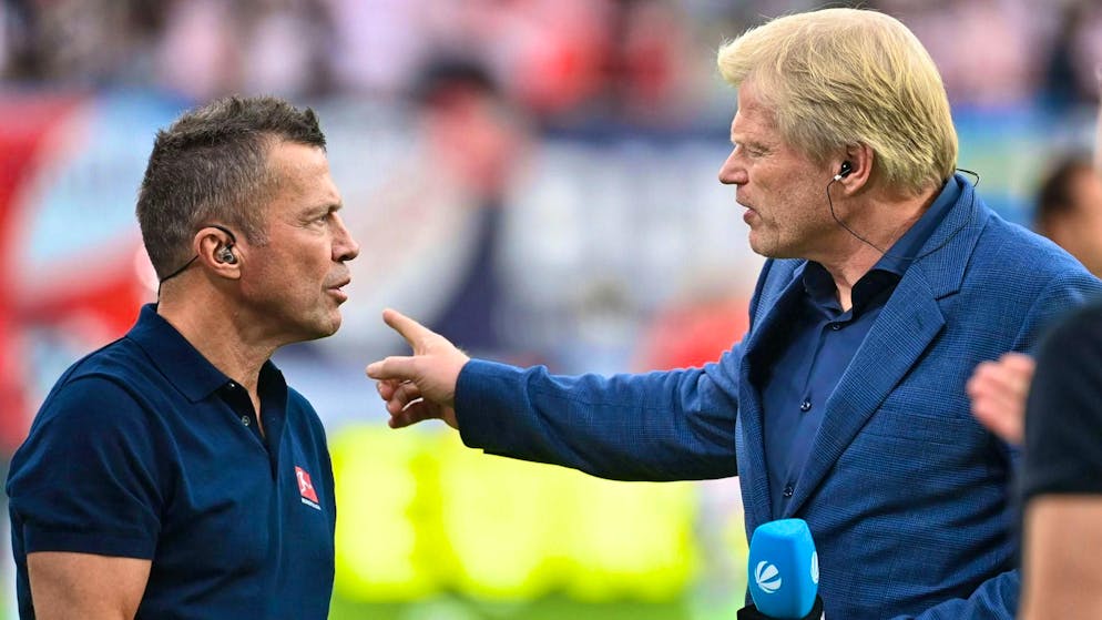 Oliver Kahn (right) and Lothar Matthäus don't always make hay on the same stage.