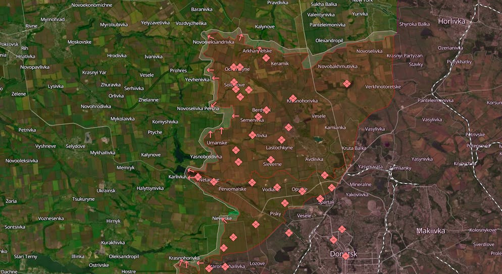 Die Gegend um Awdijwka am 19. Juni.