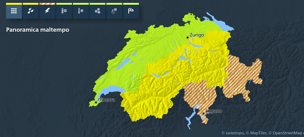 La carta dei pericoli di MeteoSvizzera