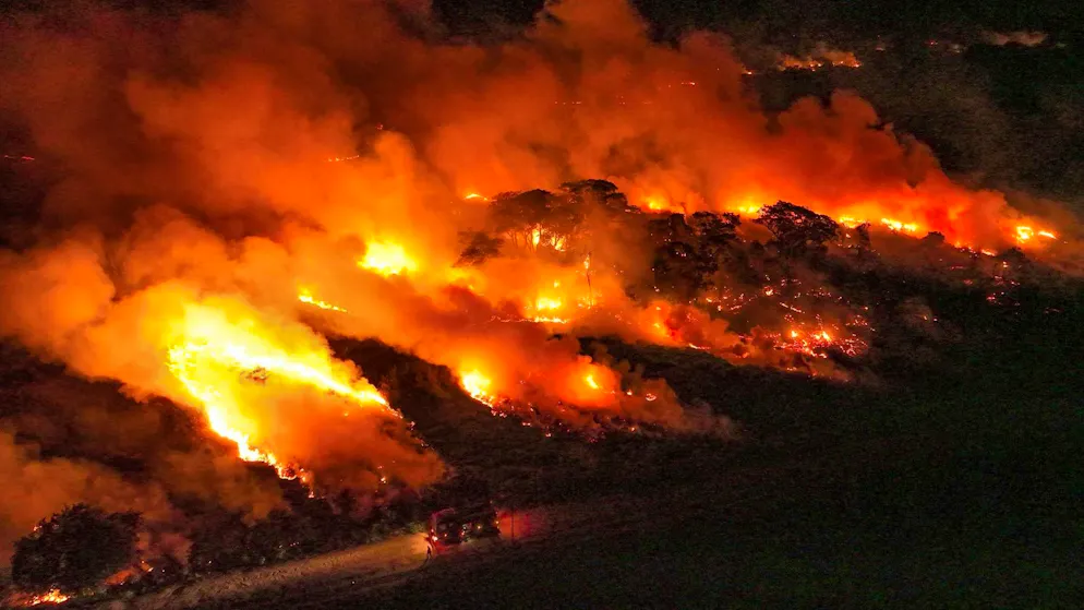 The Pantanal wetlands are currently burning fiercely.