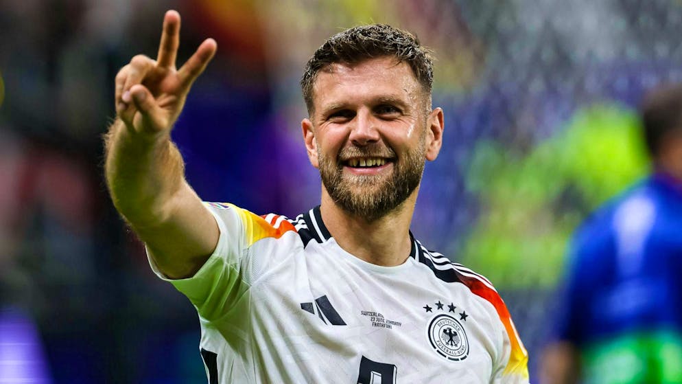 Niclas Füllkrug scores his second European Championship goal against Switzerland.