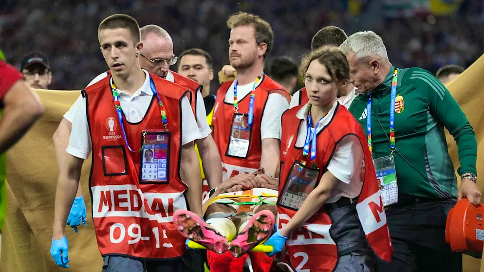 Varga was carried off after minutes of treatment on the pitch and taken to hospital in Stuttgart