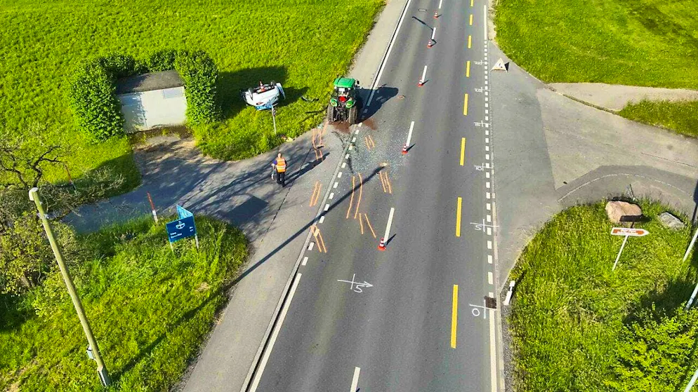 Two people were injured in the collision in Neuheim.
