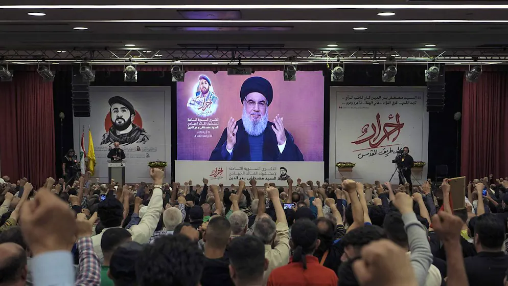 Sostenitori delle milizie iraniane Hezbollah a Beirut
