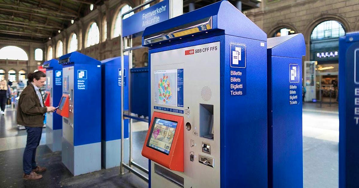Продажа билетов SBB в машинных кассах и онлайн (Цюрих, Швейцария)