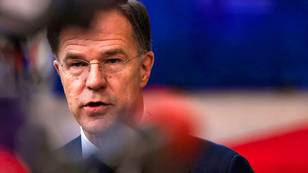 ARCHIVE - Dutch Prime Minister Mark Rutte speaks to the media on his arrival for an EU summit, a meeting of EU heads of state and government. Photo: Omar Havana/AP/dpa