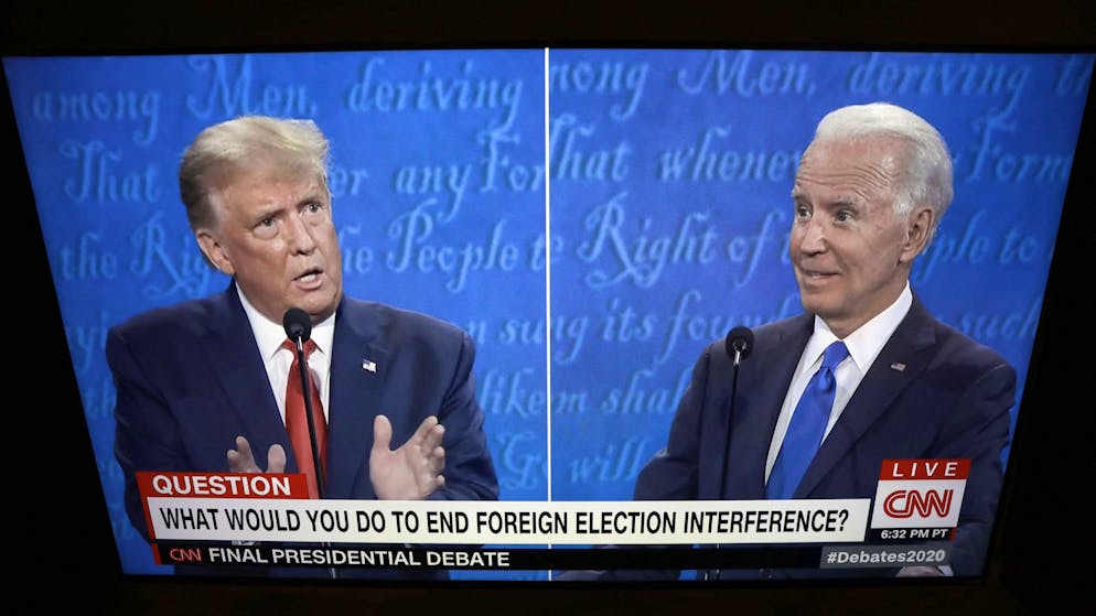 Donald Trump (links) und Joe Biden beim letzten TZV-Duell am 22. Oktober 2020.