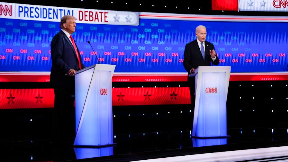 Donald Trump (l.) und Joe Biden bei ihrem letzten Aufeinandertreffen.