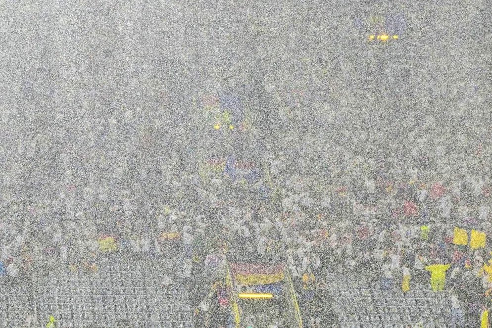 Doomsday atmosphere at the round of 16 final between Germany and Denmark. The round of 16 match between Germany and Denmark has to be interrupted in the 35th minute due to a thunderstorm.