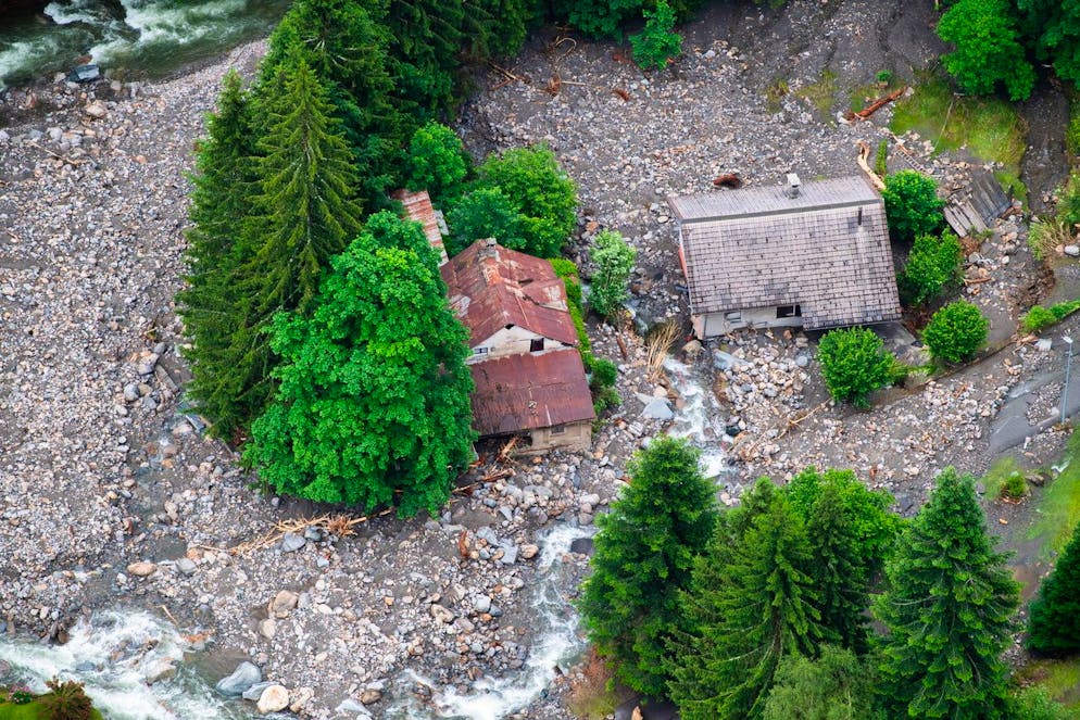 Maltempo in Ticino. Una delle case colpite dalla colata di fango e detriti sempre nella frazione di Fontana, in Val Bavona.