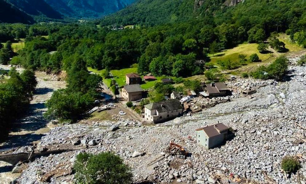La frazione di Lostallo fortemente colpita dal disastro.