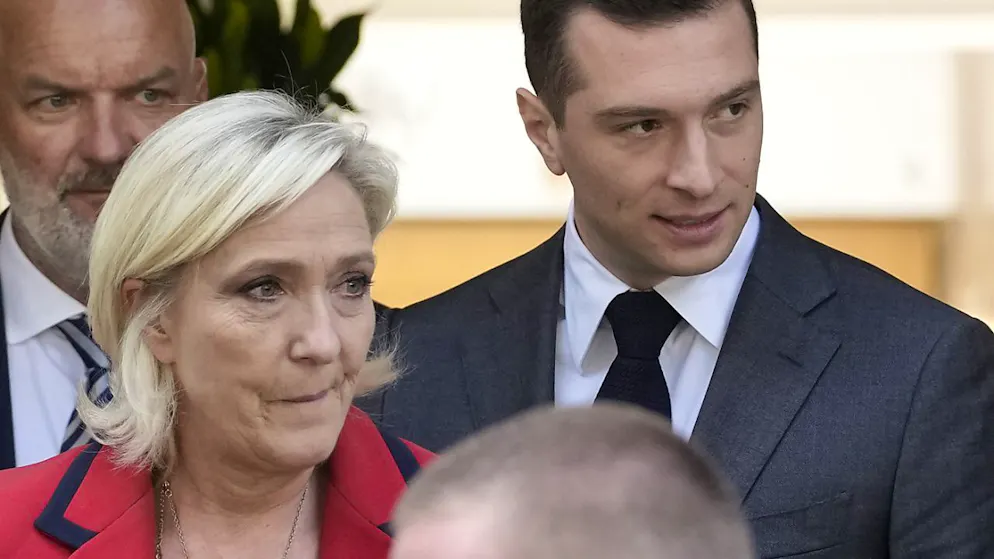 Marine Le Pen a «demandé» à Jordan Bardella «de se préparer» à l'«éventualité» d'être candidat à la présidentielle de 2027 si elle-même en était empêchée. (Photo d'archives)