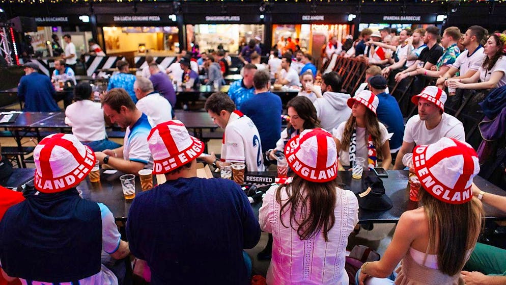 Across the country, English football fans gather in front of their screens in pubs and beer gardens - suffering and celebrating in equal measure
