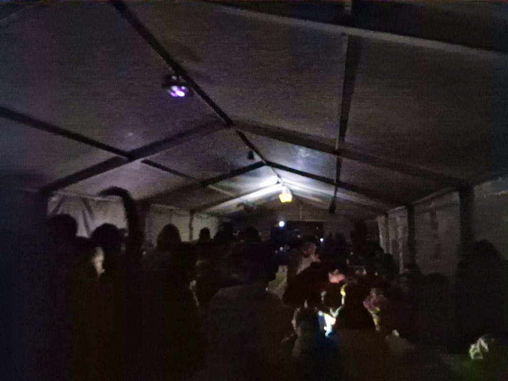 Evacuation from Piano di Peccia in the rear Maggia Valley. Heavy rain and power failure in the marquee around midnight.