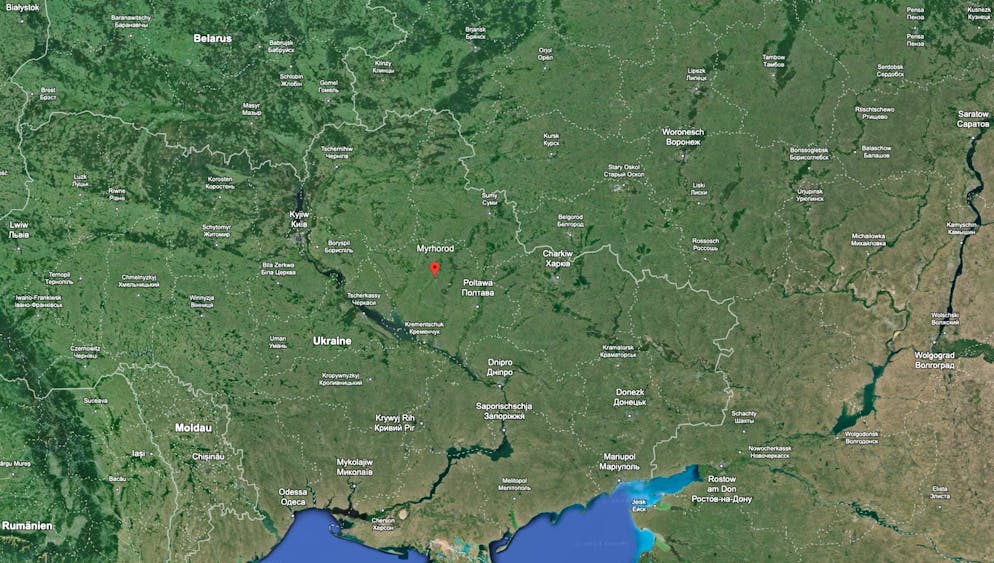 Lage von Myrhorod.