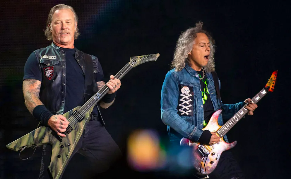 Metallica, seen here with guitarists James Hetfield and Kirk Hammet, will not be playing "Enter Sandman" in Frauenfeld today.