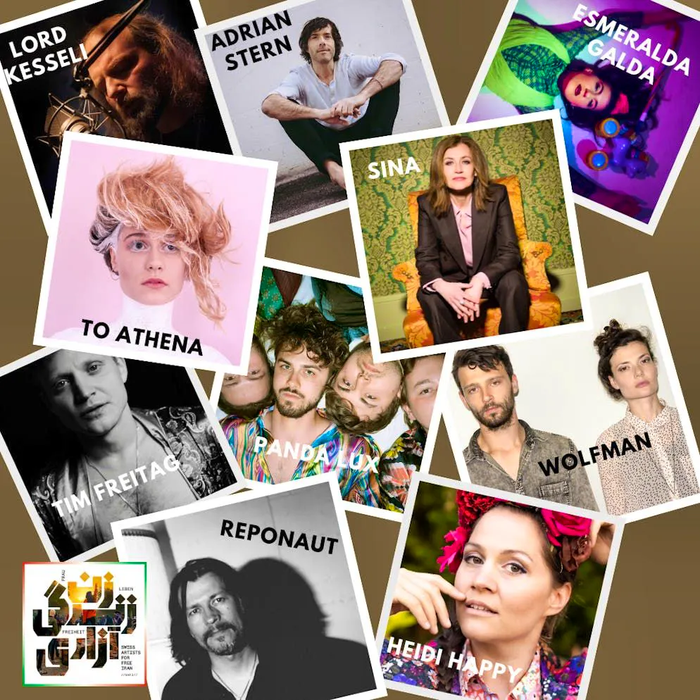Swiss-Iranian woman stunned. Swiss stars sing protest song - no radio station plays it
