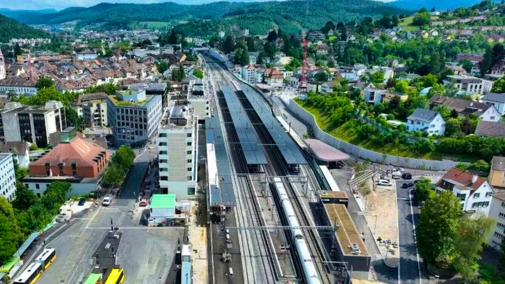 The first milestone in the four-track expansion at Liestal station is the opening of track 1.