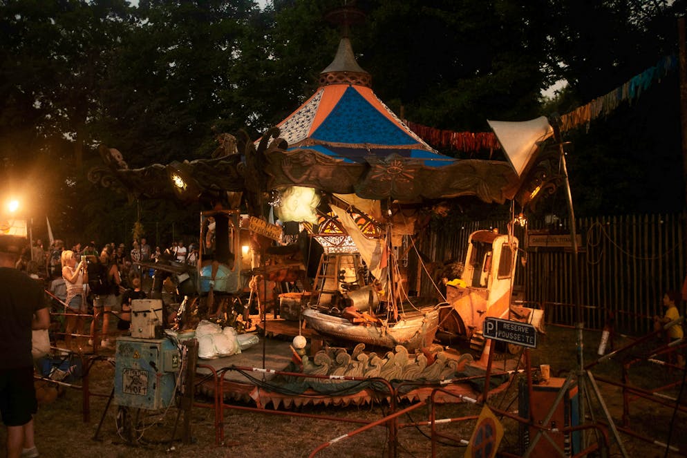 Paléo - the biggest and most beautiful open-air festival in Switzerland. The site even has its own cabaret district, where you can find installations like this one. 