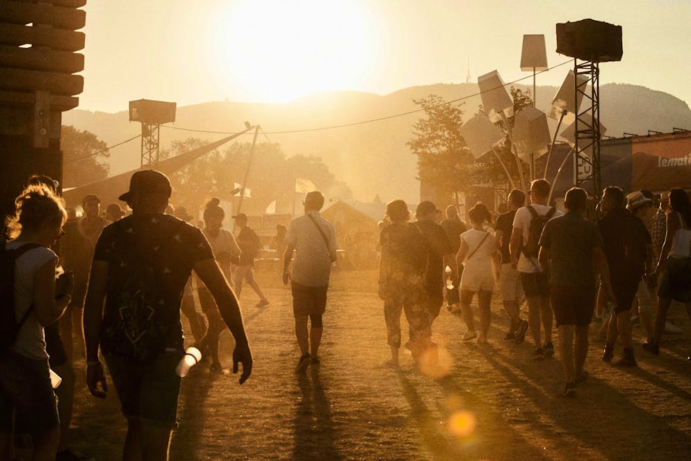 Paléo - the biggest and most beautiful open-air festival in Switzerland. In the evening sun, the festival has an almost magical atmosphere. 