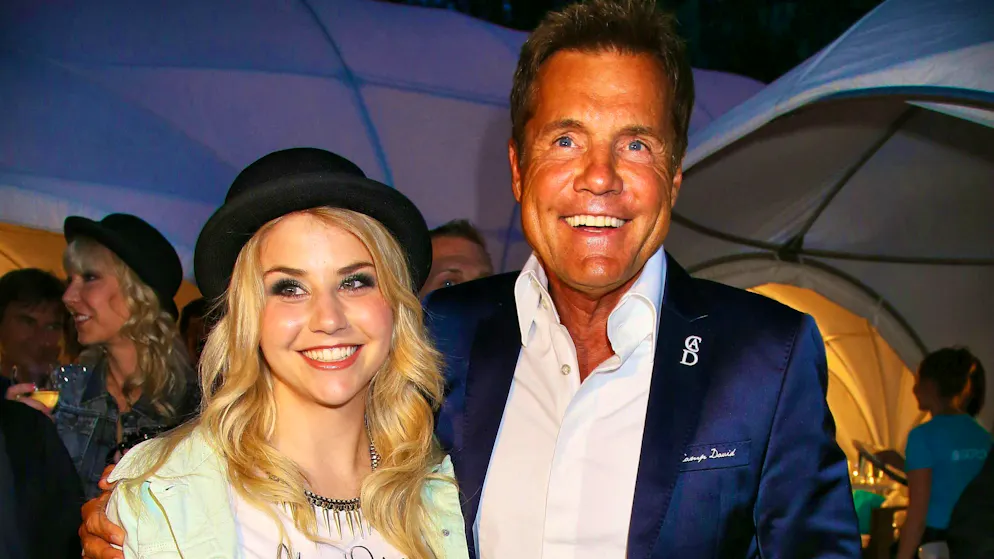 Beatrice Egli and Dieter Bohlen pose for a photo at the Schwyzer's "DSDS" victory in 2013.