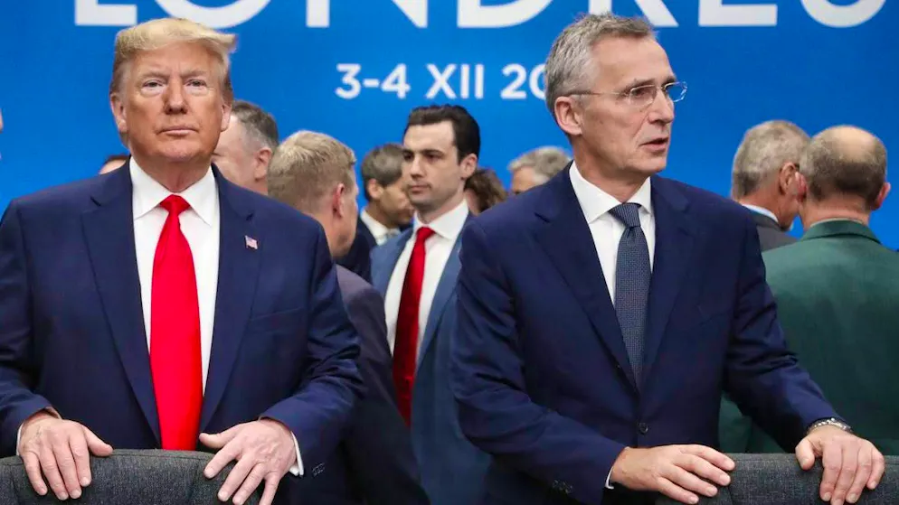 Donald Trump and Jens Stoltenberg in Watford, England, in December 2019.