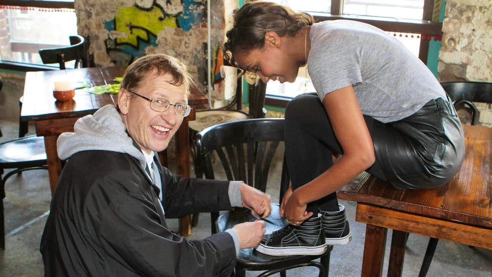 Celebrity photographer Juri Reetz at a shoot in Berlin.
