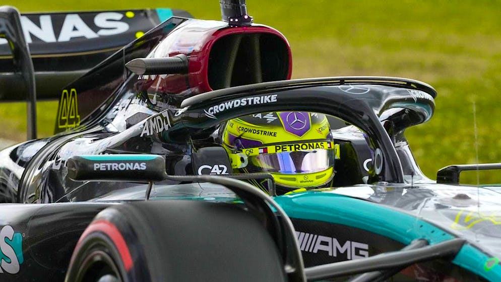 Back on the top step of the podium for the first time since December 2021 Lewis Hamilton