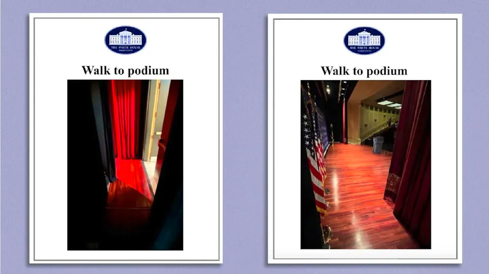 The White House sends these instructions to the organizers of events in which Biden participates.