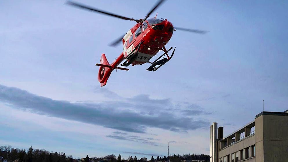 A rescue helicopter flew the injured woman to hospital. (archive picture)