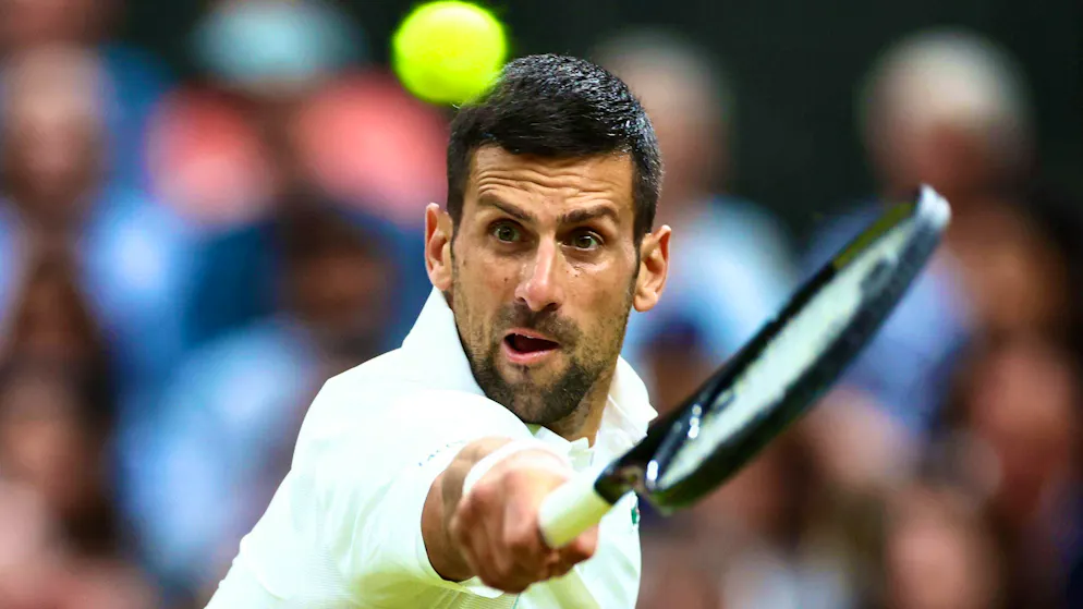 Novak Djokovic prevails against Holger Rune in three sets.
