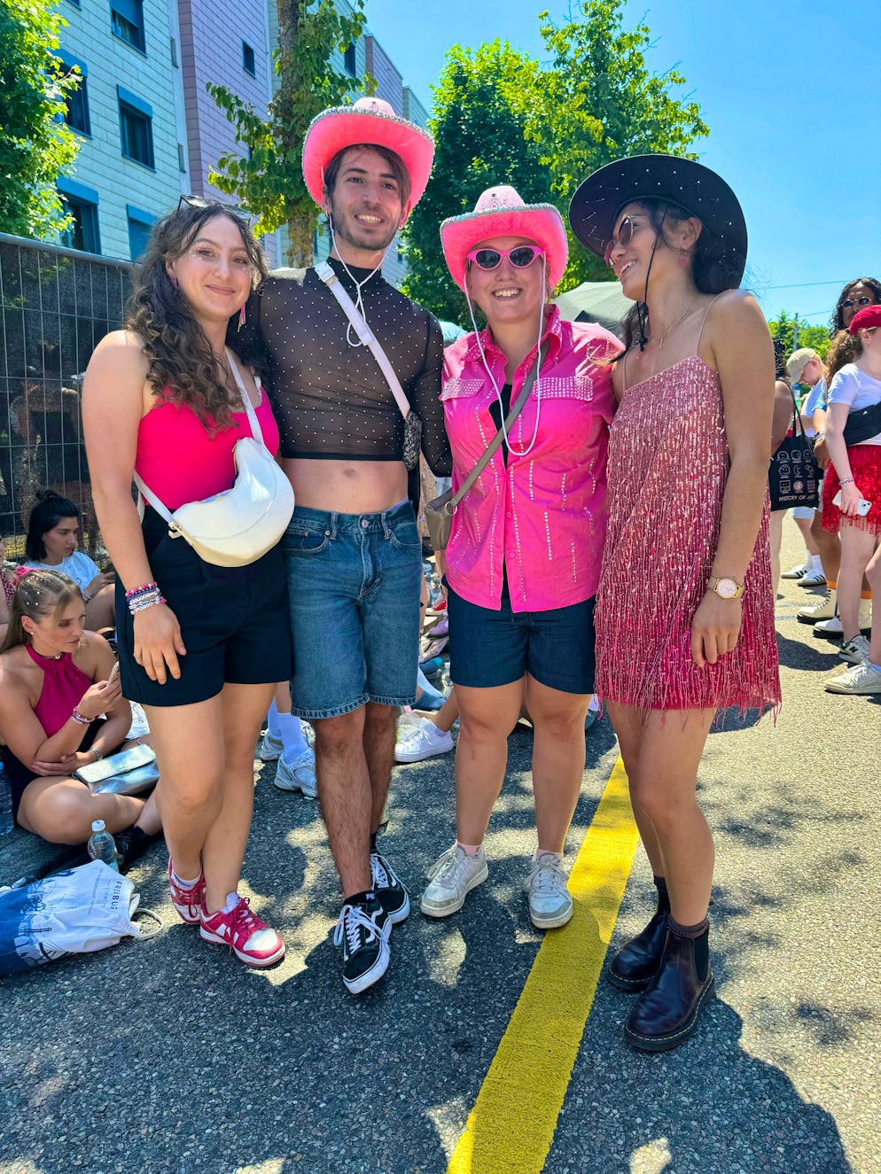 The best outfits at the Taylor Swift concert. Four fans before the Taylor Swift concert on Tuesday. 