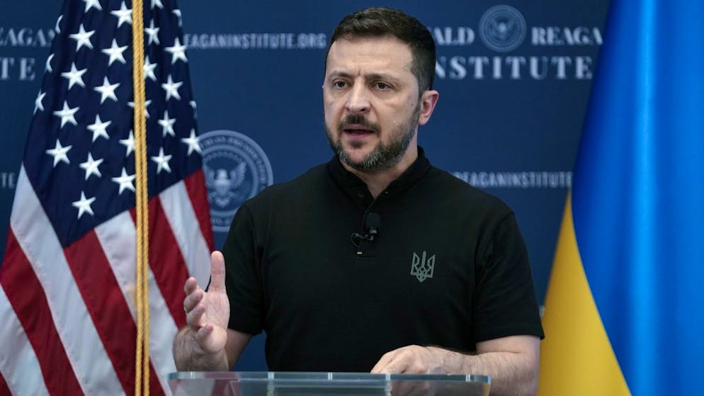 Der ukrainische Präsident Wolodymyr Selenskyj bei einer Veranstaltung im Ronald Reagan Institute am Rande des Nato-Gipfels in Washington. (9. Juli 2024)