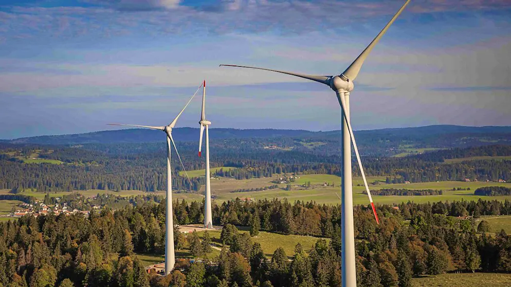 Last October, a wind farm went into operation in Saint-Croix VD. (archive photo)