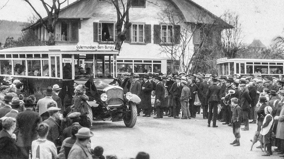 Bernmobil celebrates the 100th anniversary of its first bus line - Gallery. A journey from Ostermundigen to Bümpliz initially cost 40 centimes.