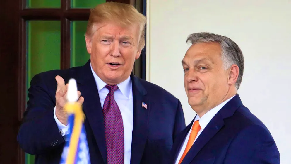 ARCHIVE - Donald Trump (l), then President of the United States, greets Viktor Orban, Prime Minister of Hungary, at the White House. Photo: Manuel Balce Ceneta/AP/dpa